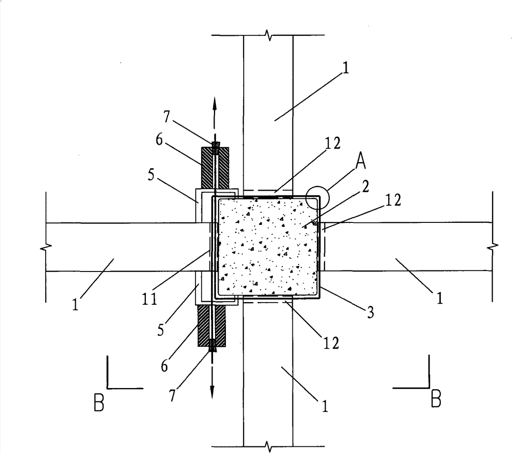 Reinforcement method of reinforced concrete beam column node