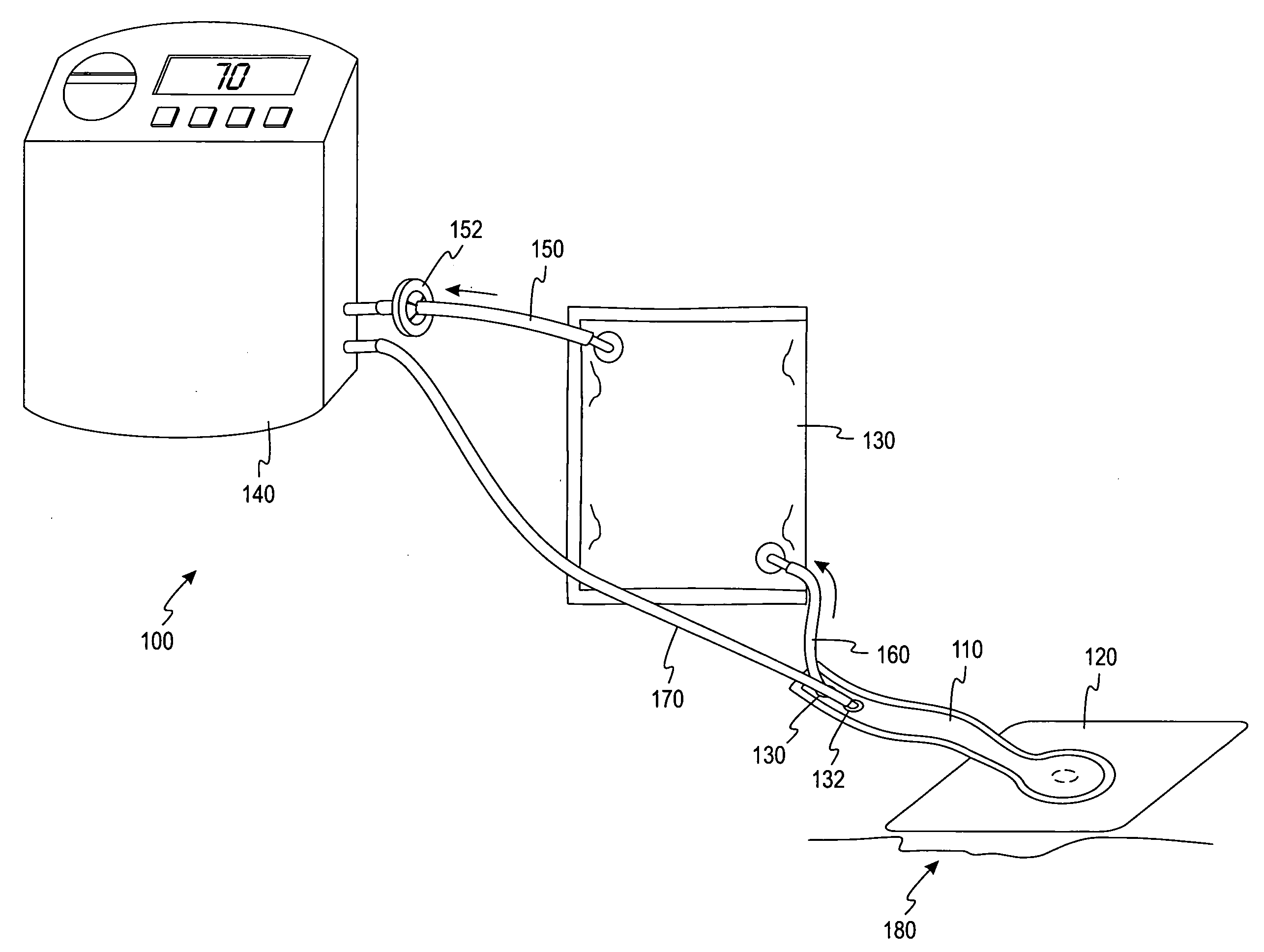 Flat-hose assembly for wound drainage system