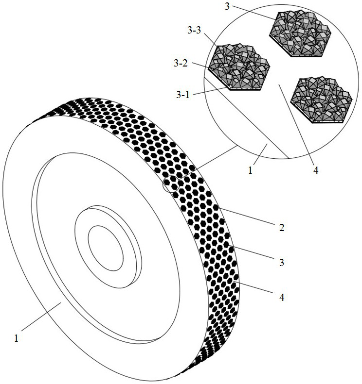 Diamond Grinding Wheel with Orderly Arrangement of Crystal Oriented Abrasives