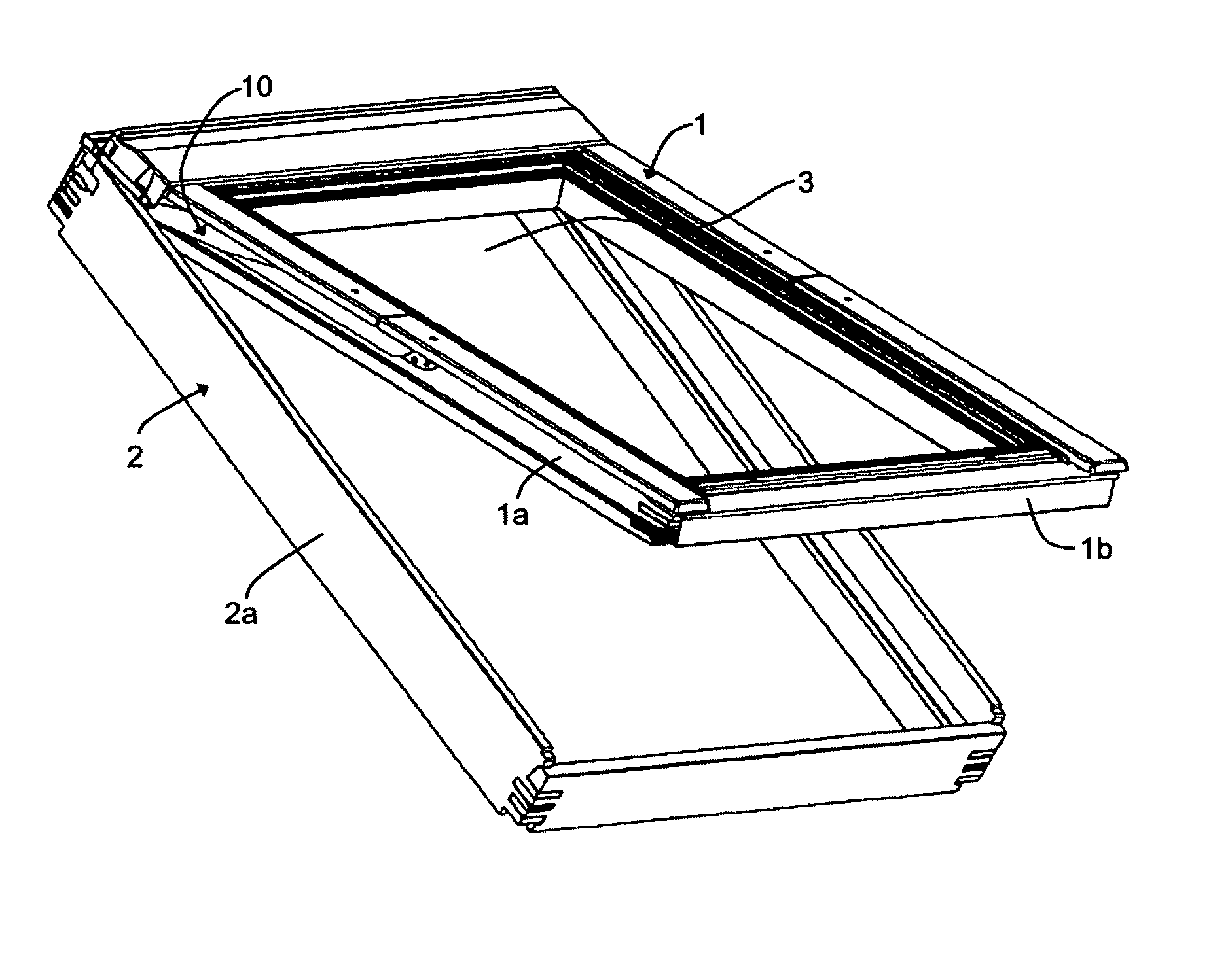 Lifting device adapted to be mounted in an openable structure