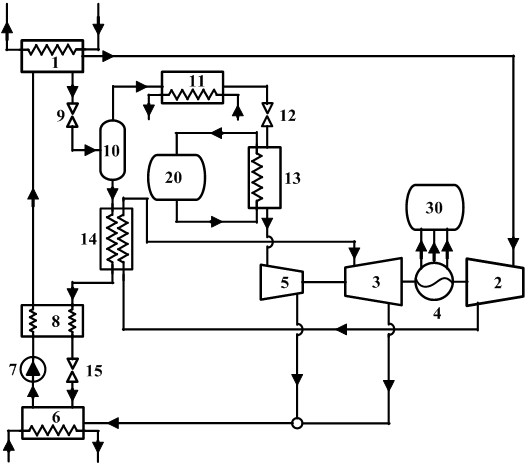 A combined power generation and refrigeration system