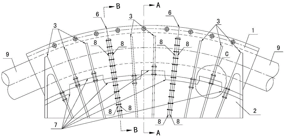 Multi-block main cable saddle structure