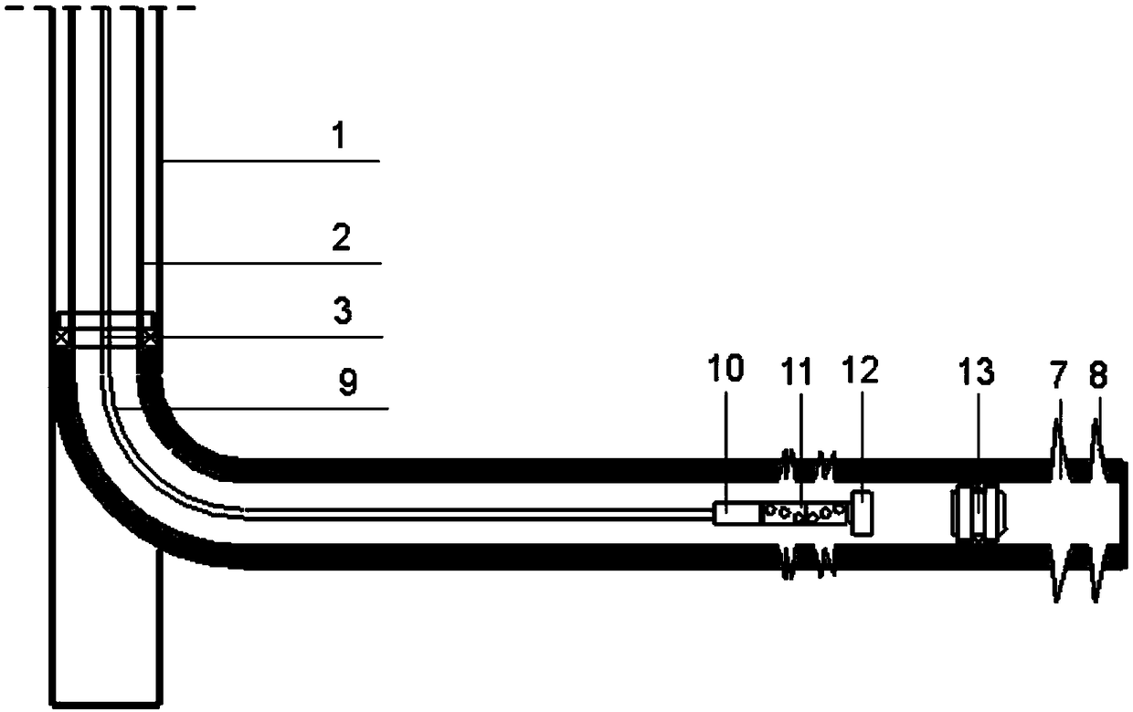 3.5-in side tracking horizontal well segmented fracturing method