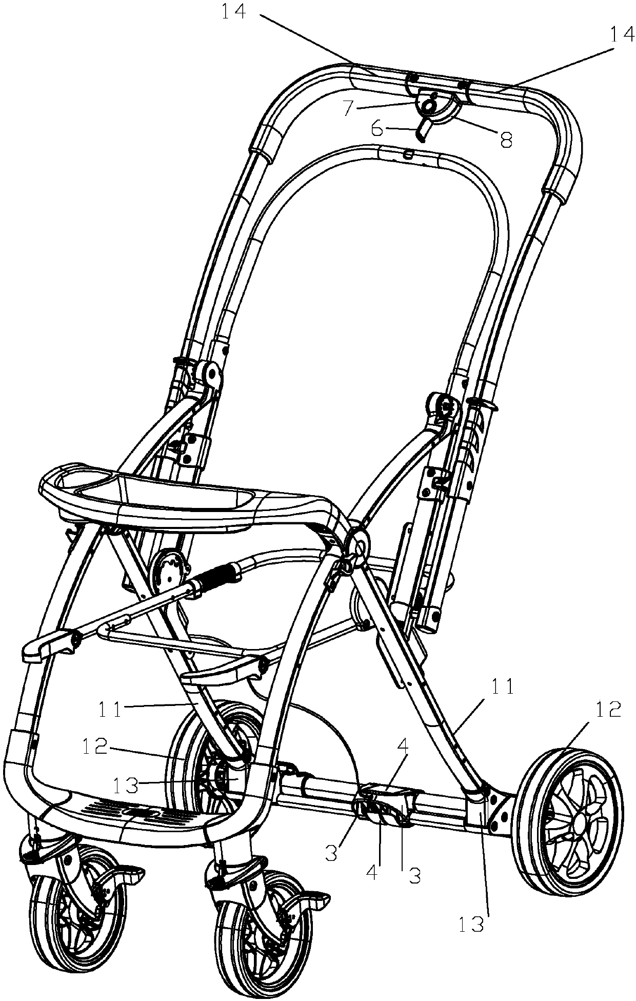 Single hand brake device of stroller