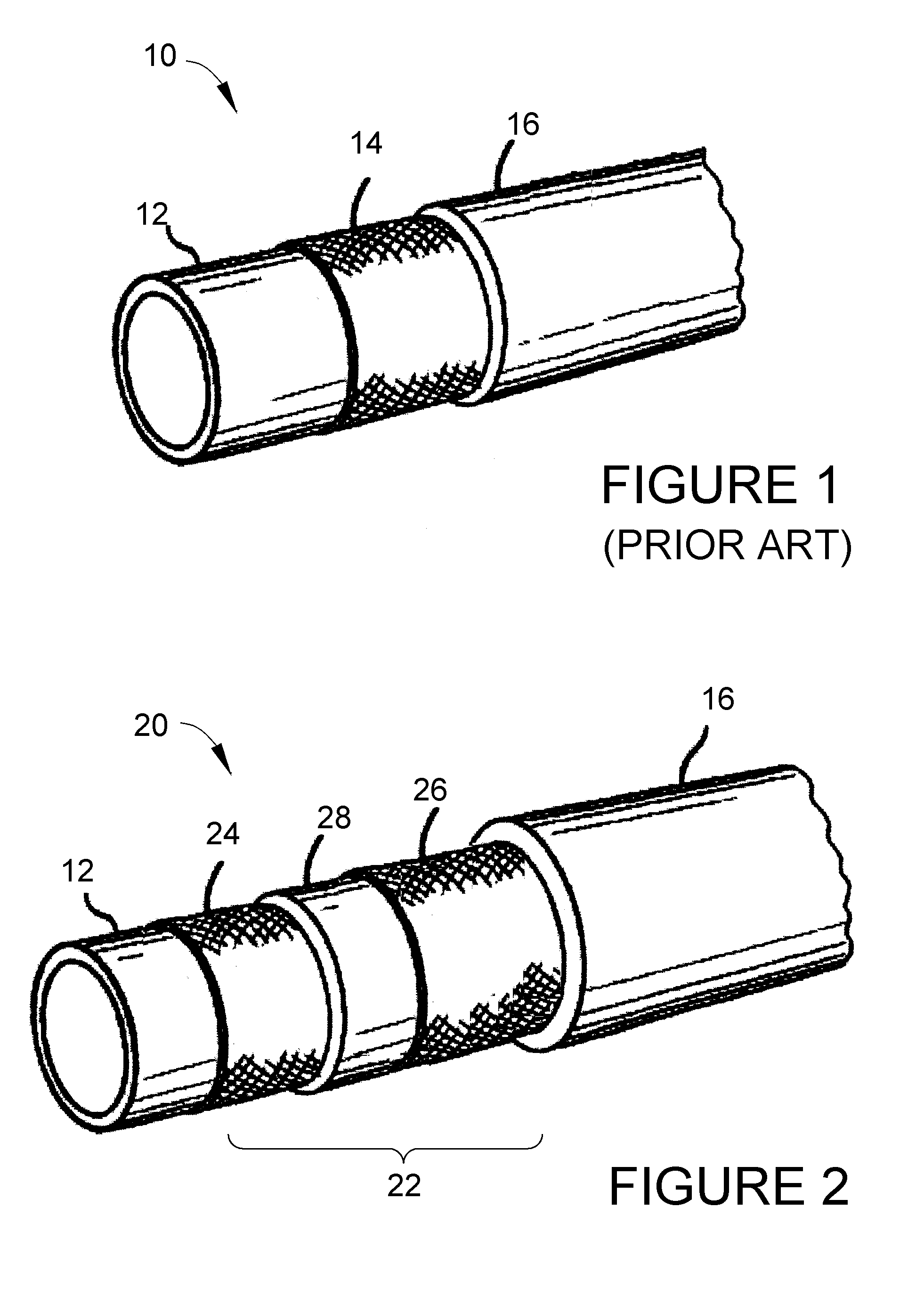 Hydraulic hose with integral life-sensing capability and method therefor