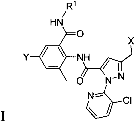Double amide derivative containing sulfur ether and N-sulfur cyano (sulphone) imine structure and replacing pyrazolecarboxamide and preparing method and purpose thereof