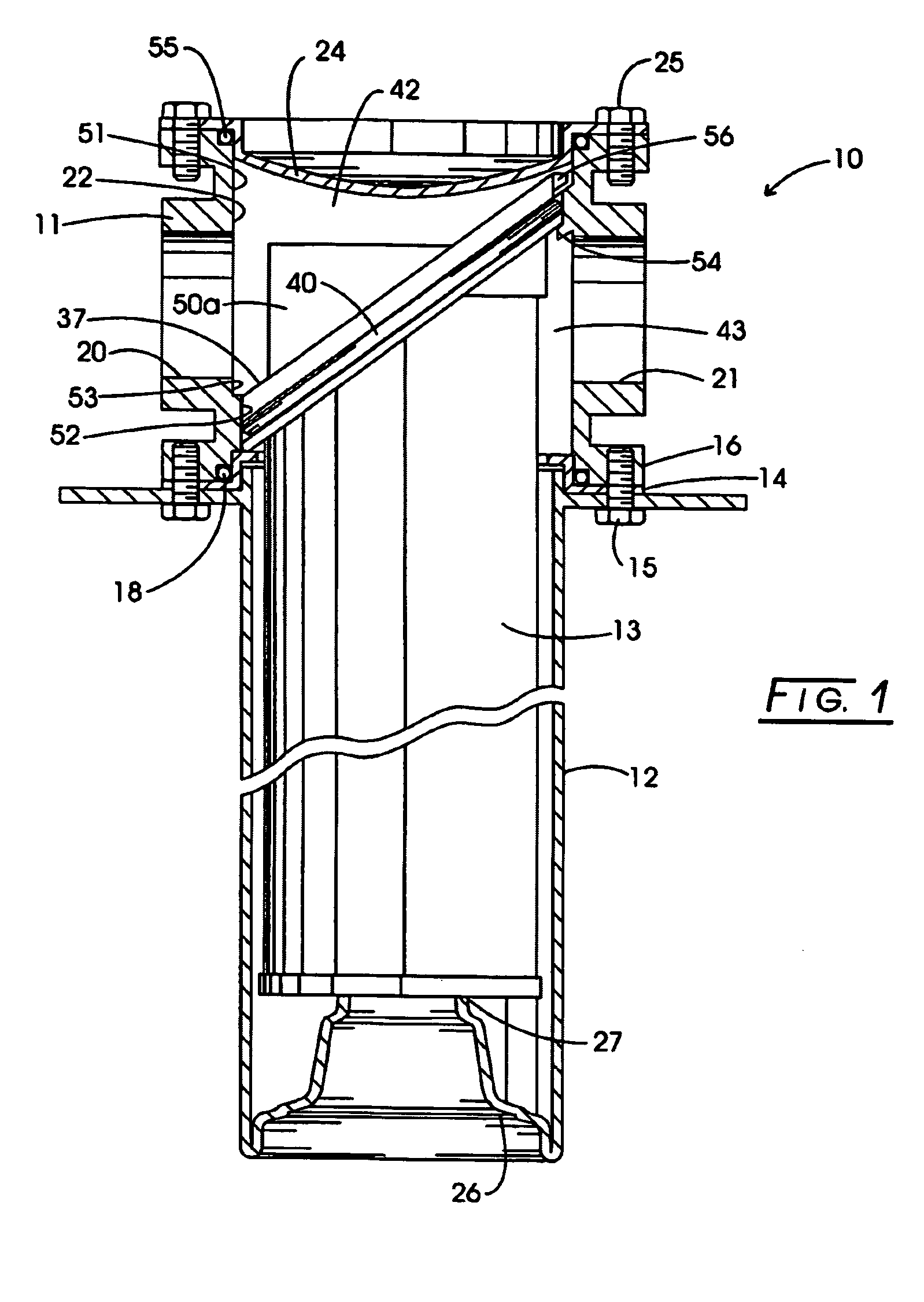 Filter element with off-axis end cap