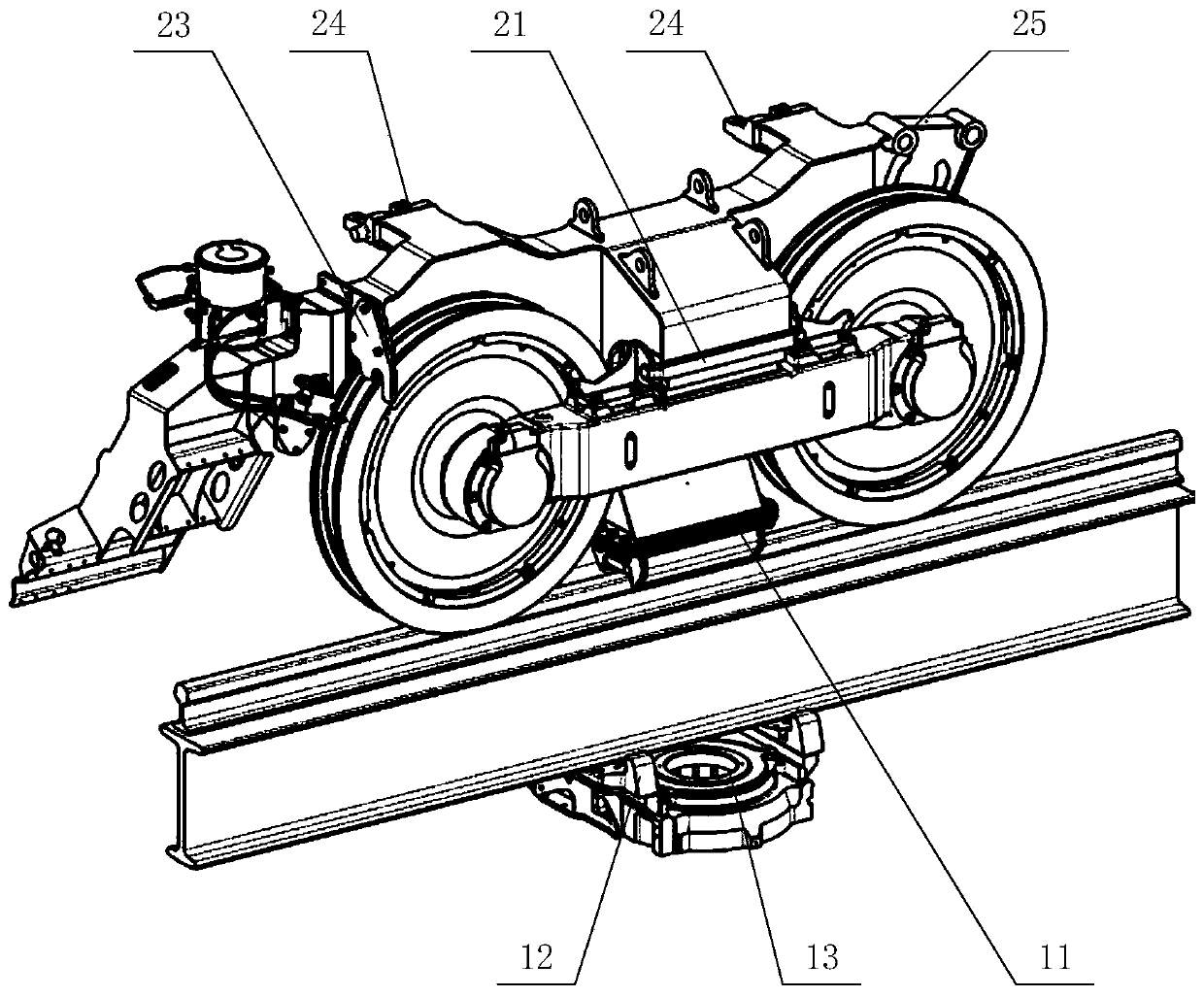 Suspension type rail vehicle and bogie thereof