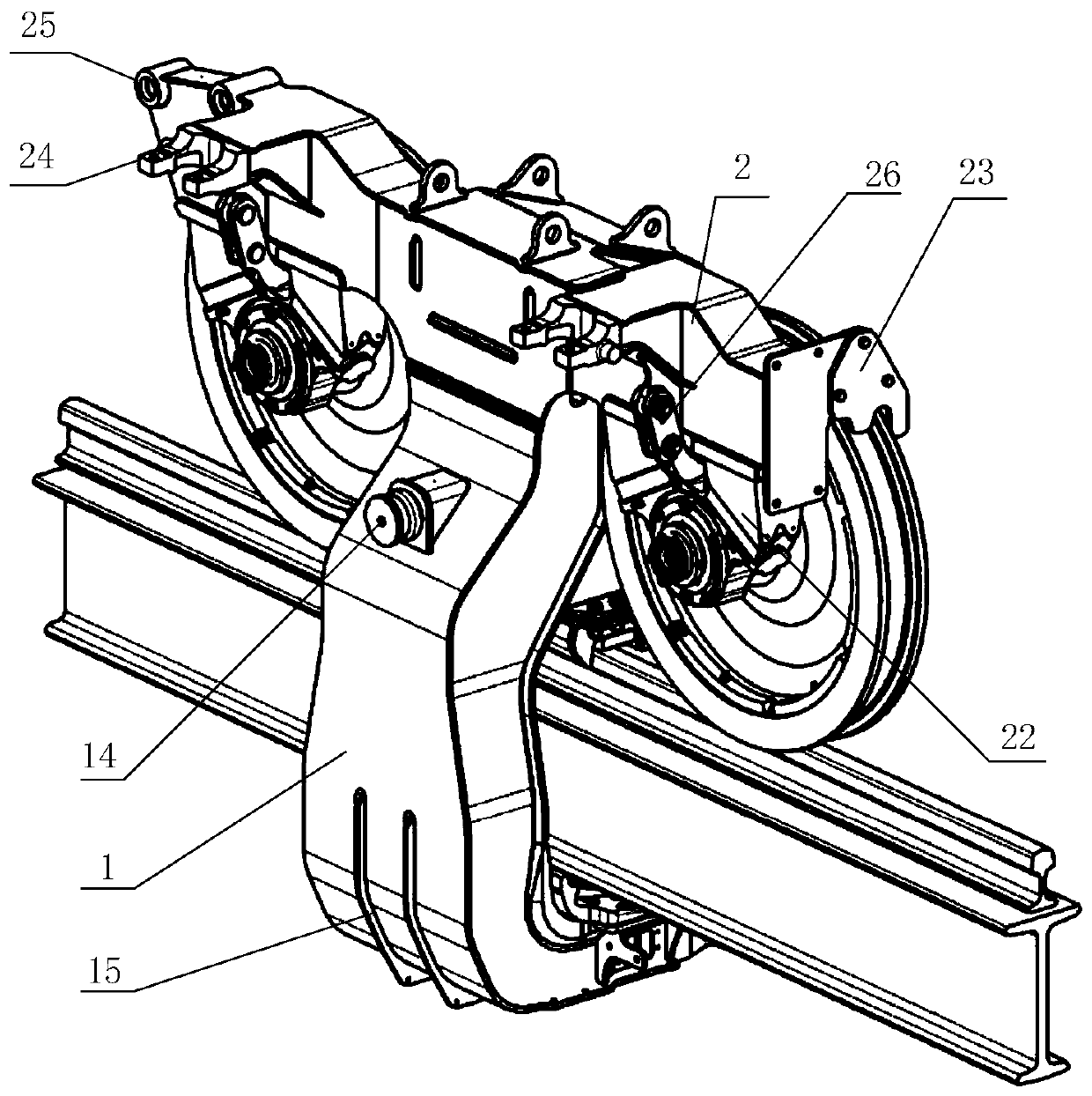 Suspension type rail vehicle and bogie thereof