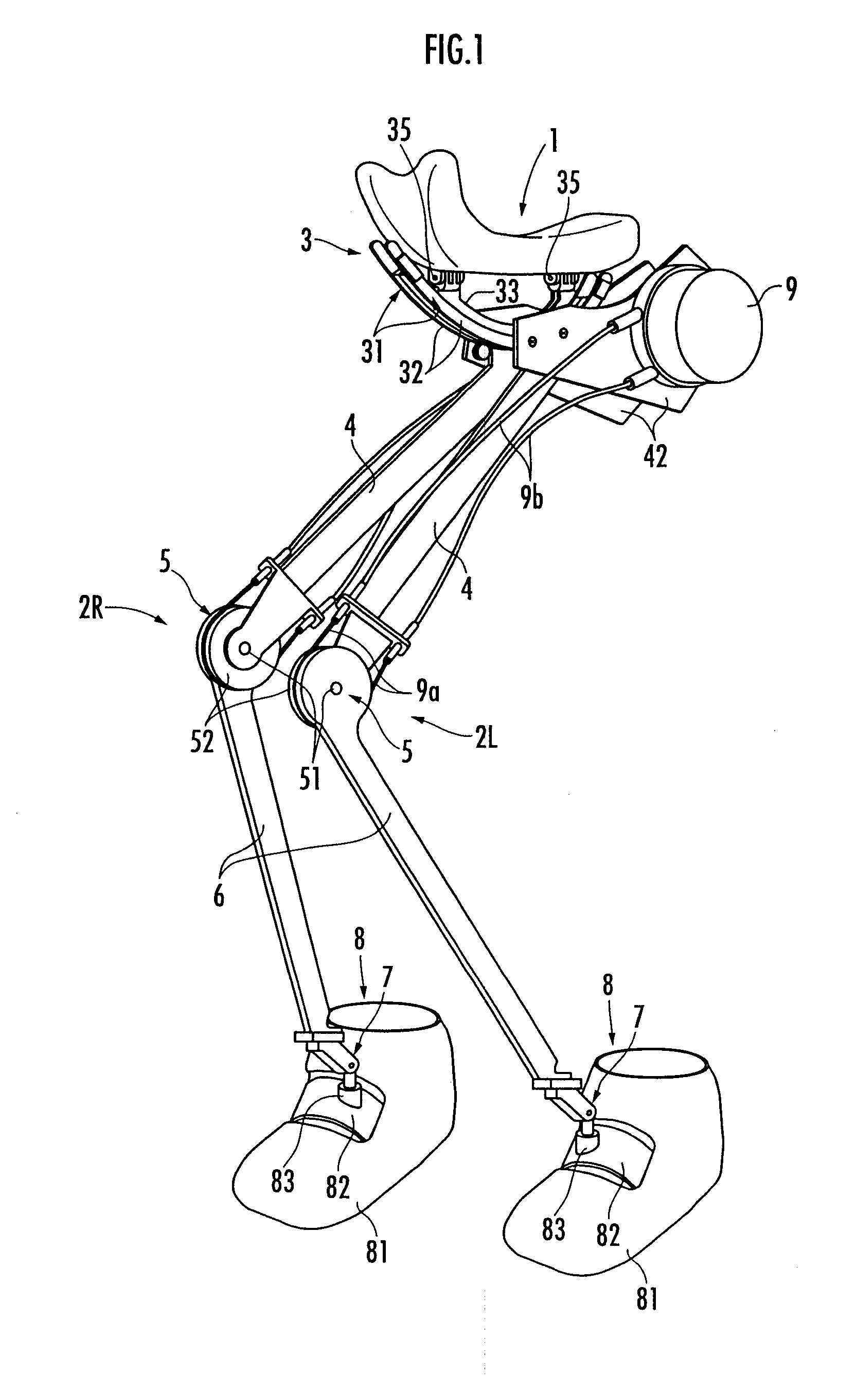 Walking assisting device