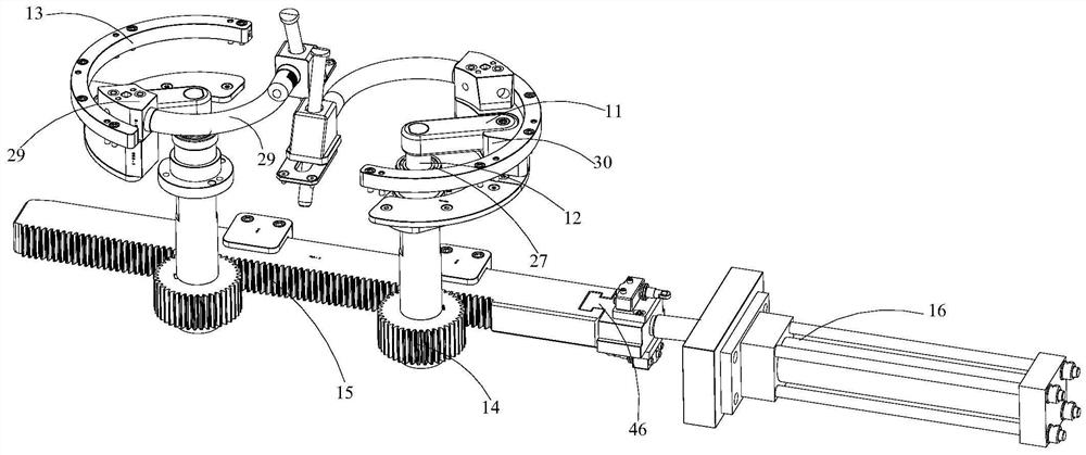 Core pulling mechanism and elbow plastic processing mold using same