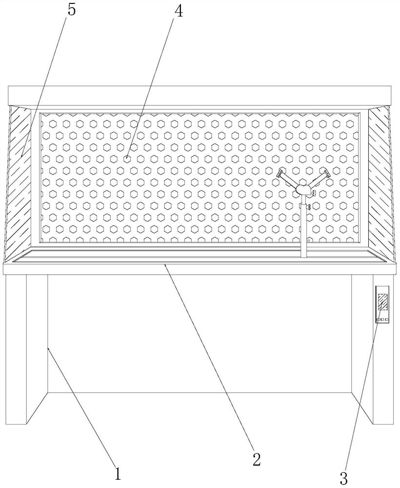 Hardware paint spraying workbench with clamping function