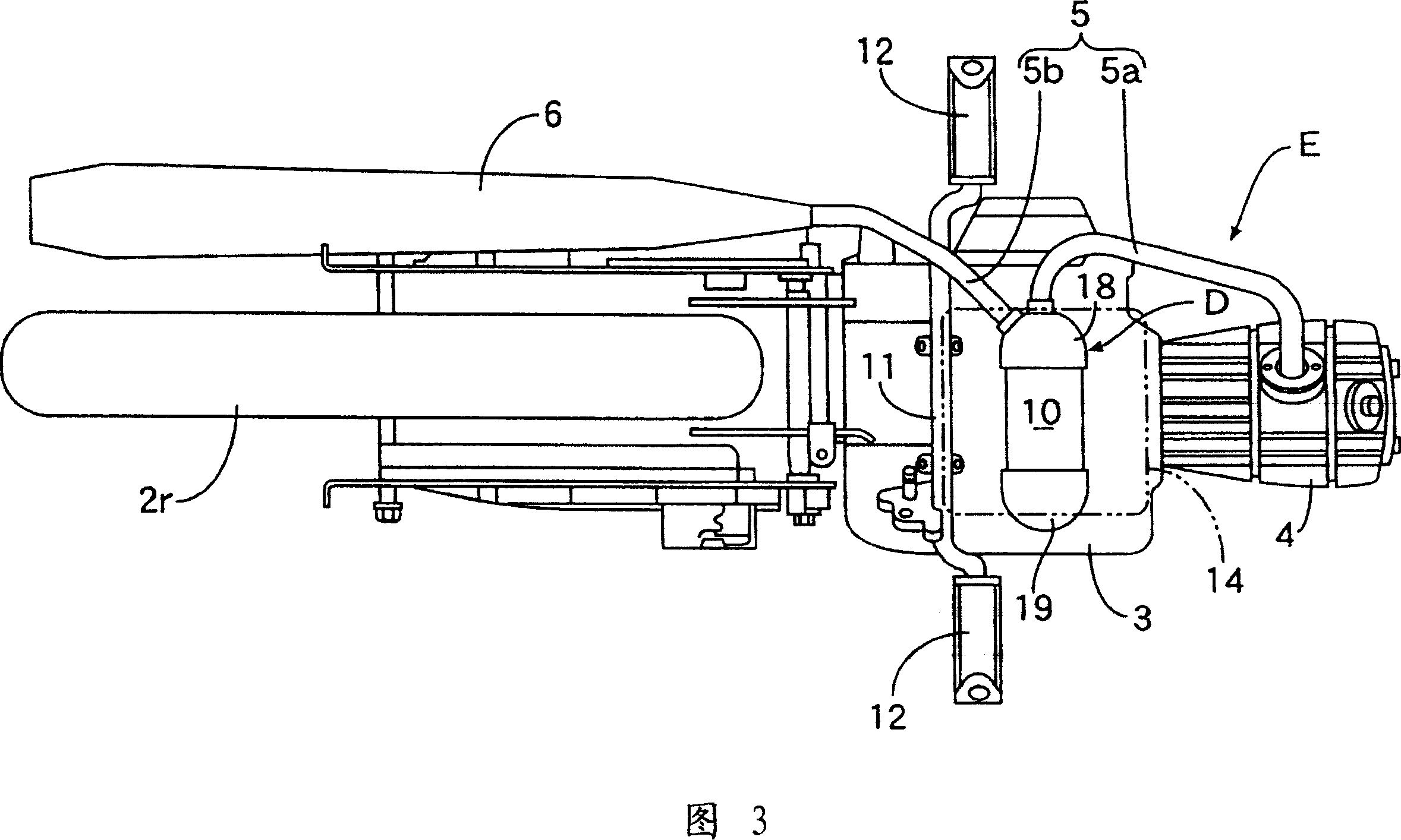 Exhaust purifying device for motor