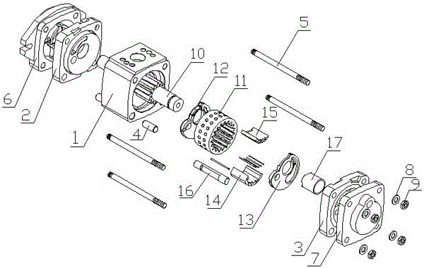 A kind of internal meshing gear pump capable of realizing partial axial compensation