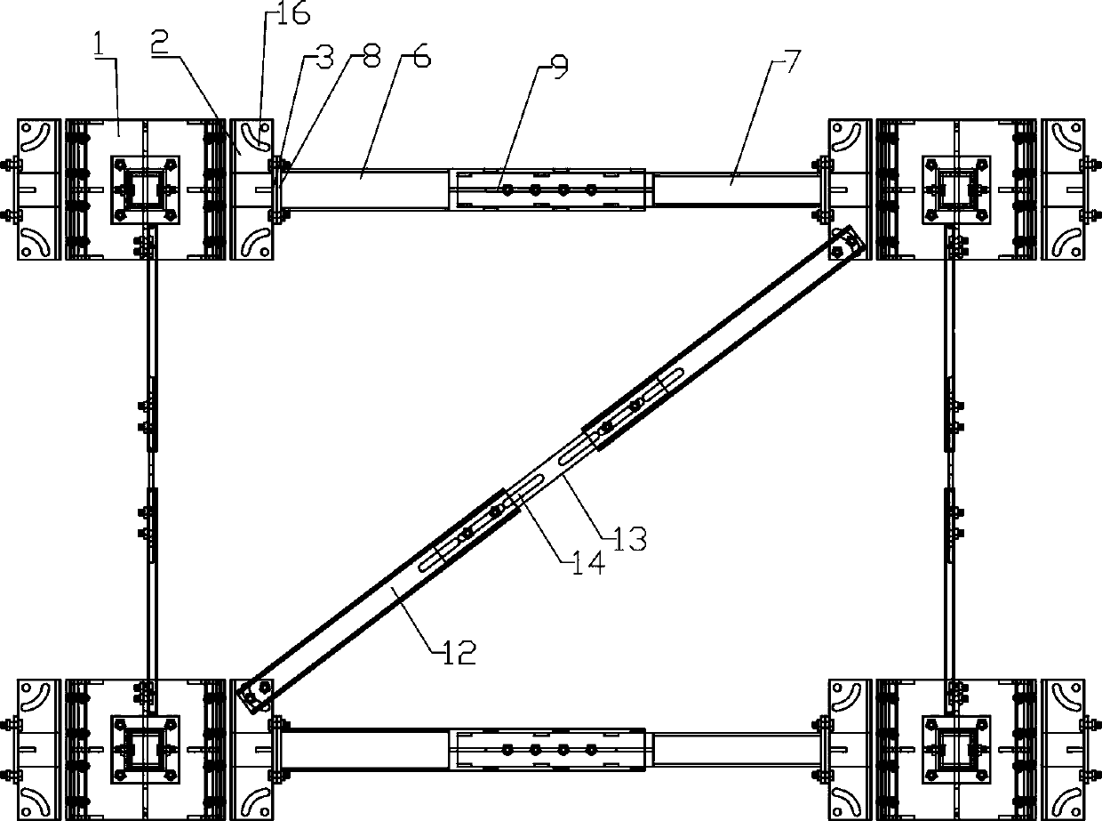 Fabricated spacing adjustable steel stand column connecting hoop structure