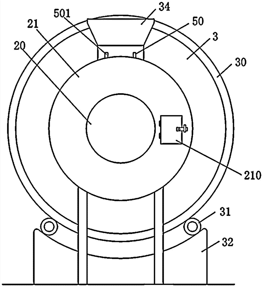 A material guide device and a dryer