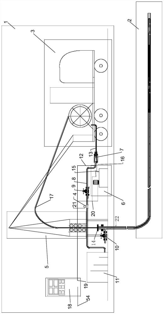 Composite coiled tubing cable horizontal well water outlet section testing system and method