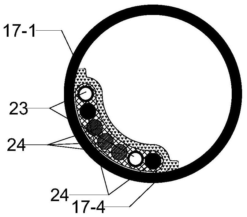 Composite coiled tubing cable horizontal well water outlet section testing system and method