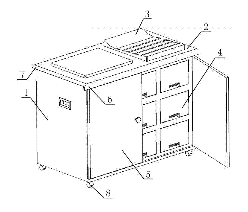 Integrated operating platform and integrated storage cabinet combined system of kitchen