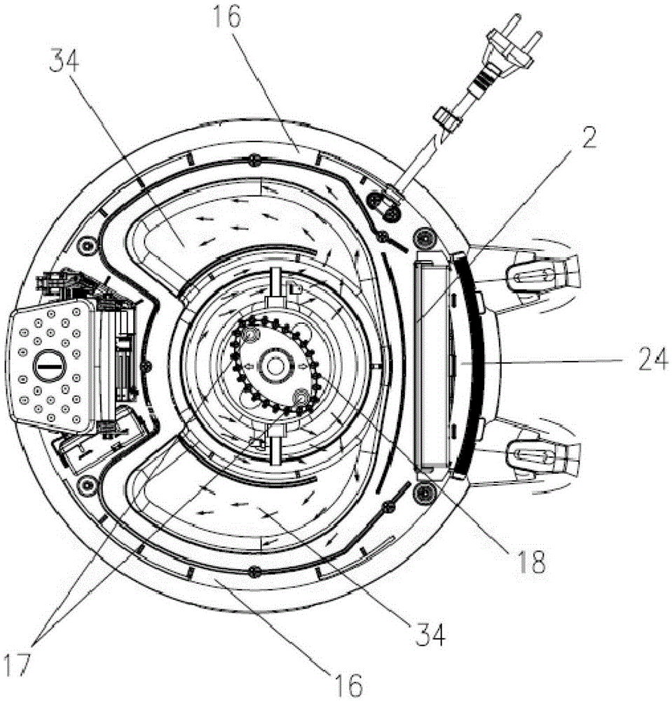 Air outlet duct of a vacuum cleaner