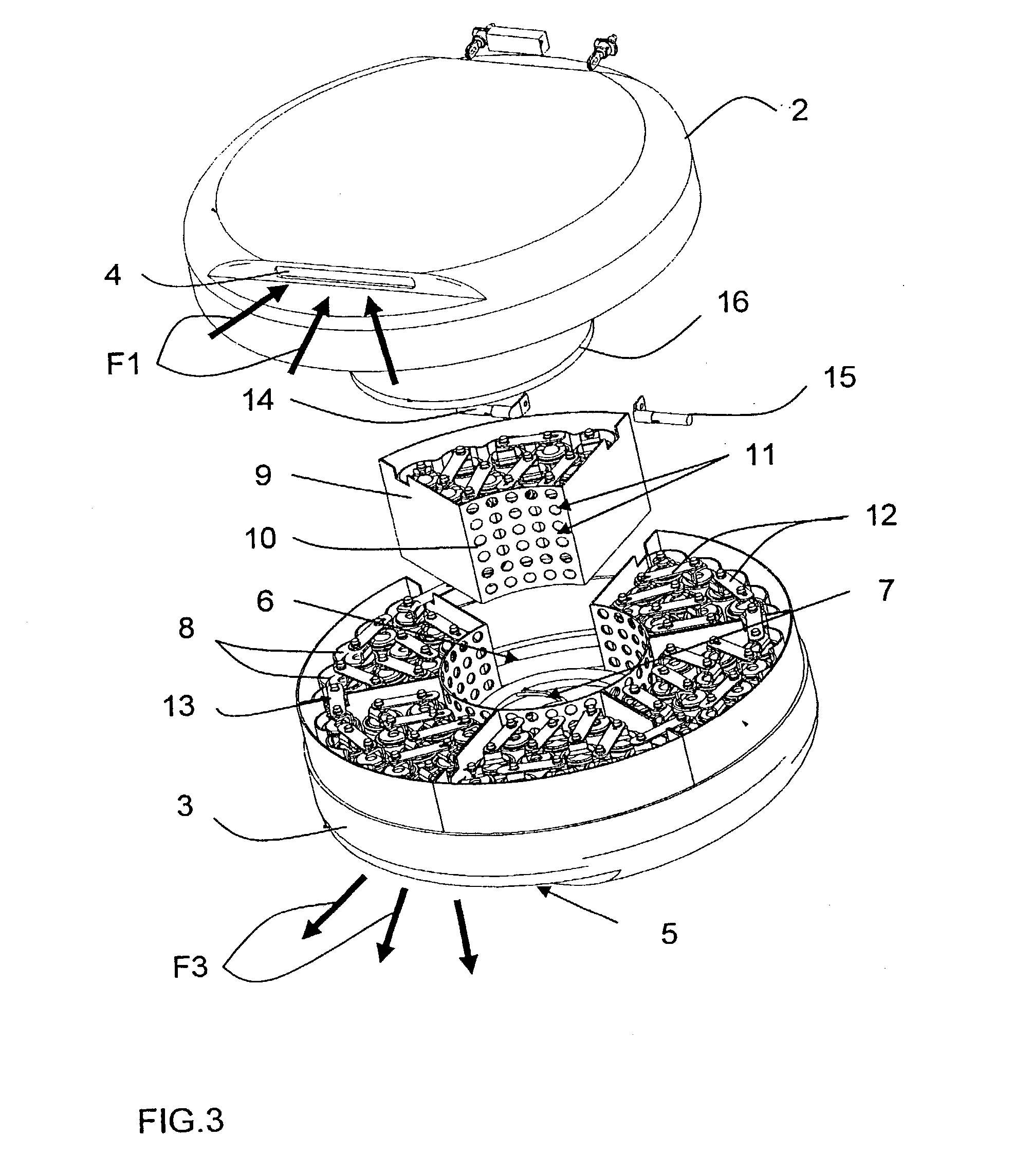 Electrochemical battery having a surface of revolution