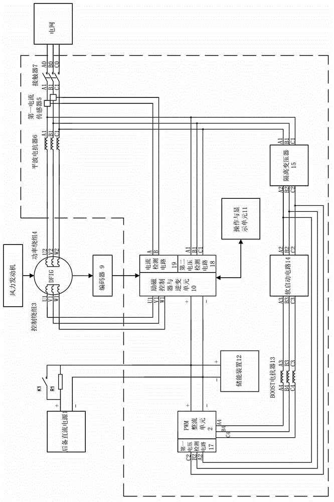 Brushless doubly-fed motor excitation control system and control method using same