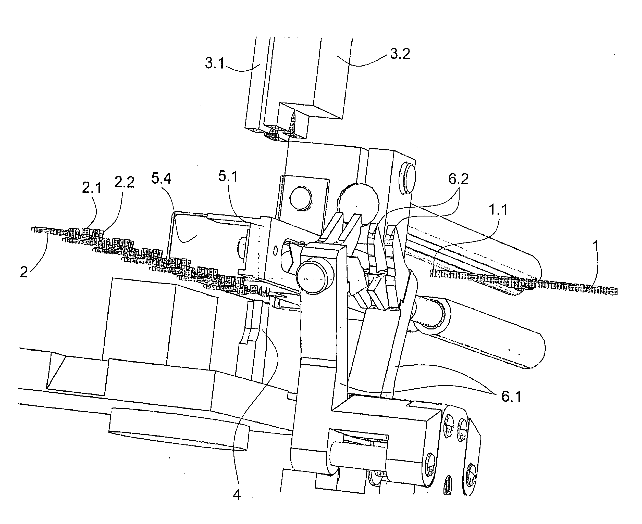 Device for processing a wire