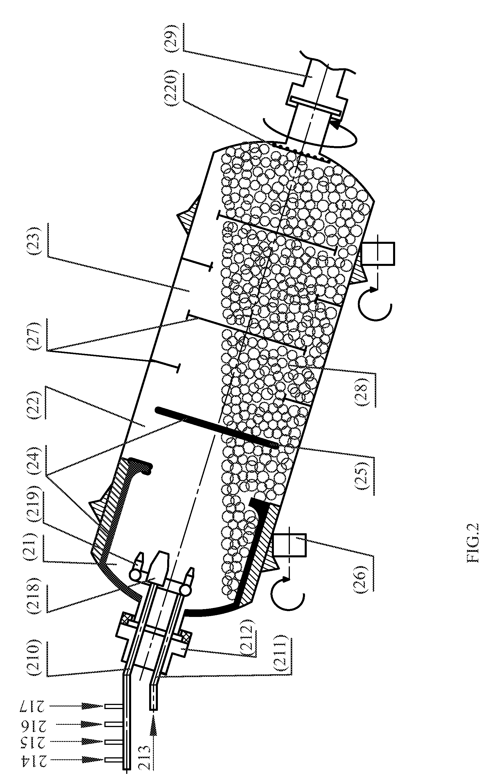 Reaction chamber for a direct contact rotating steam generator