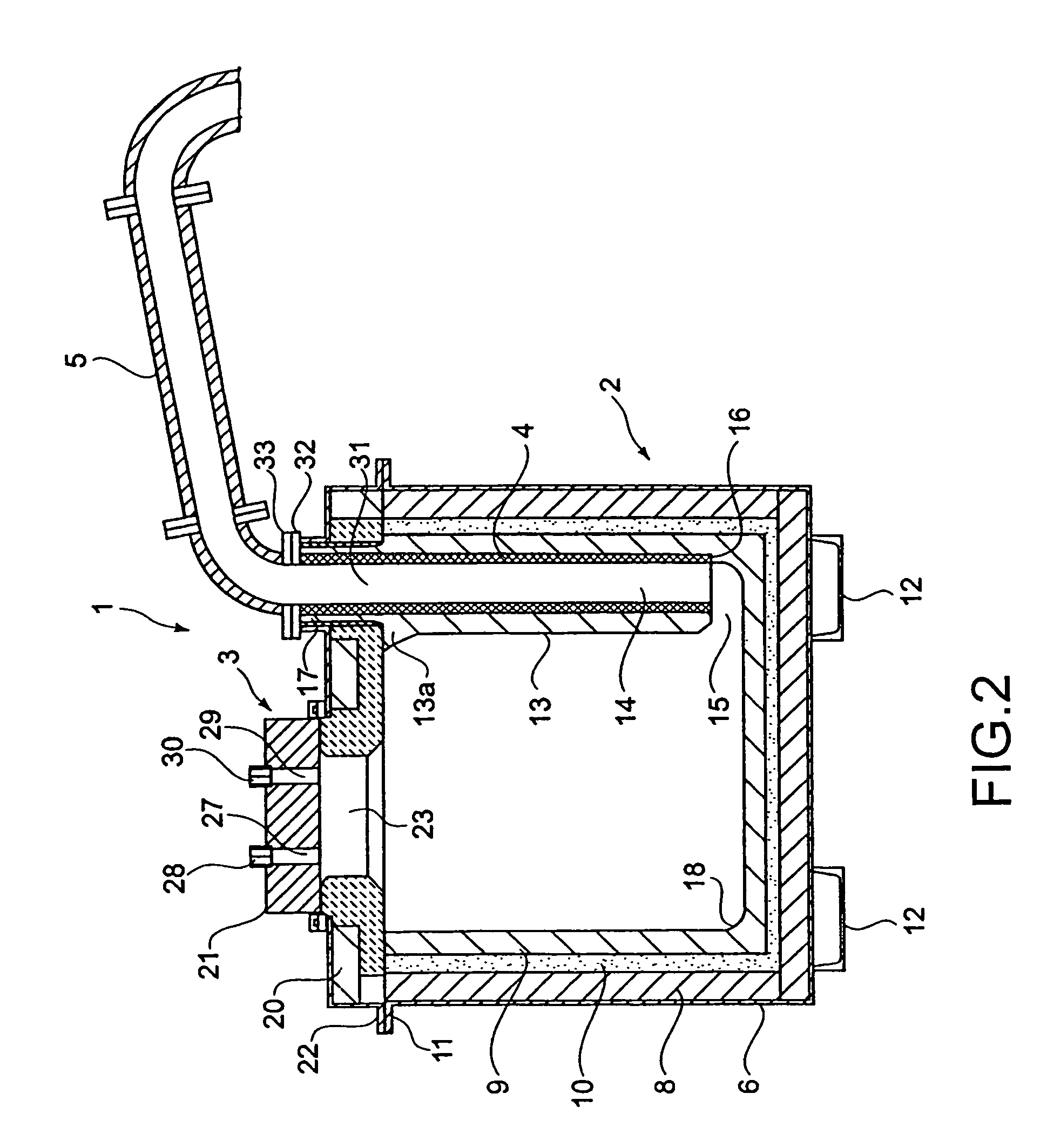 Container, storing bath and a method of producing the container