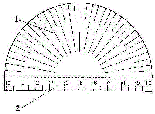 Protractor provided with ruler