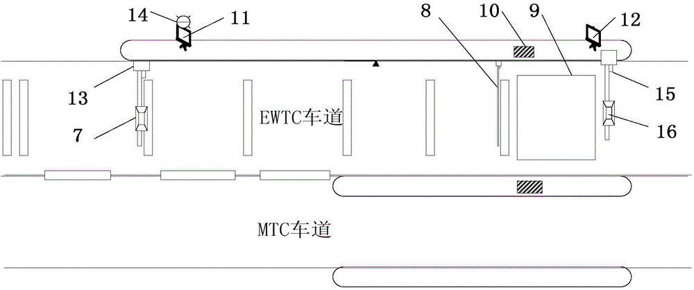 Truck no-parking weight-calculating charge lane system and vehicle monitoring method thereof