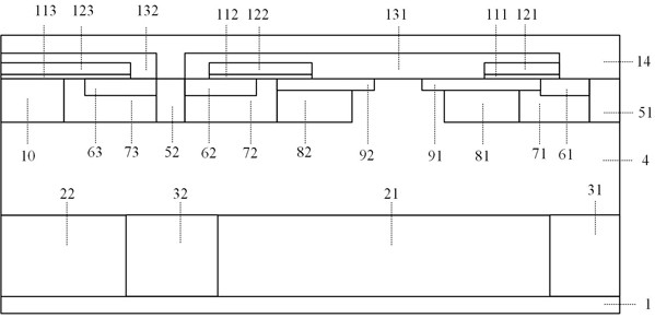 Silicon carbide MOSFET of integrated grid-controlled diode with high surge current resistance