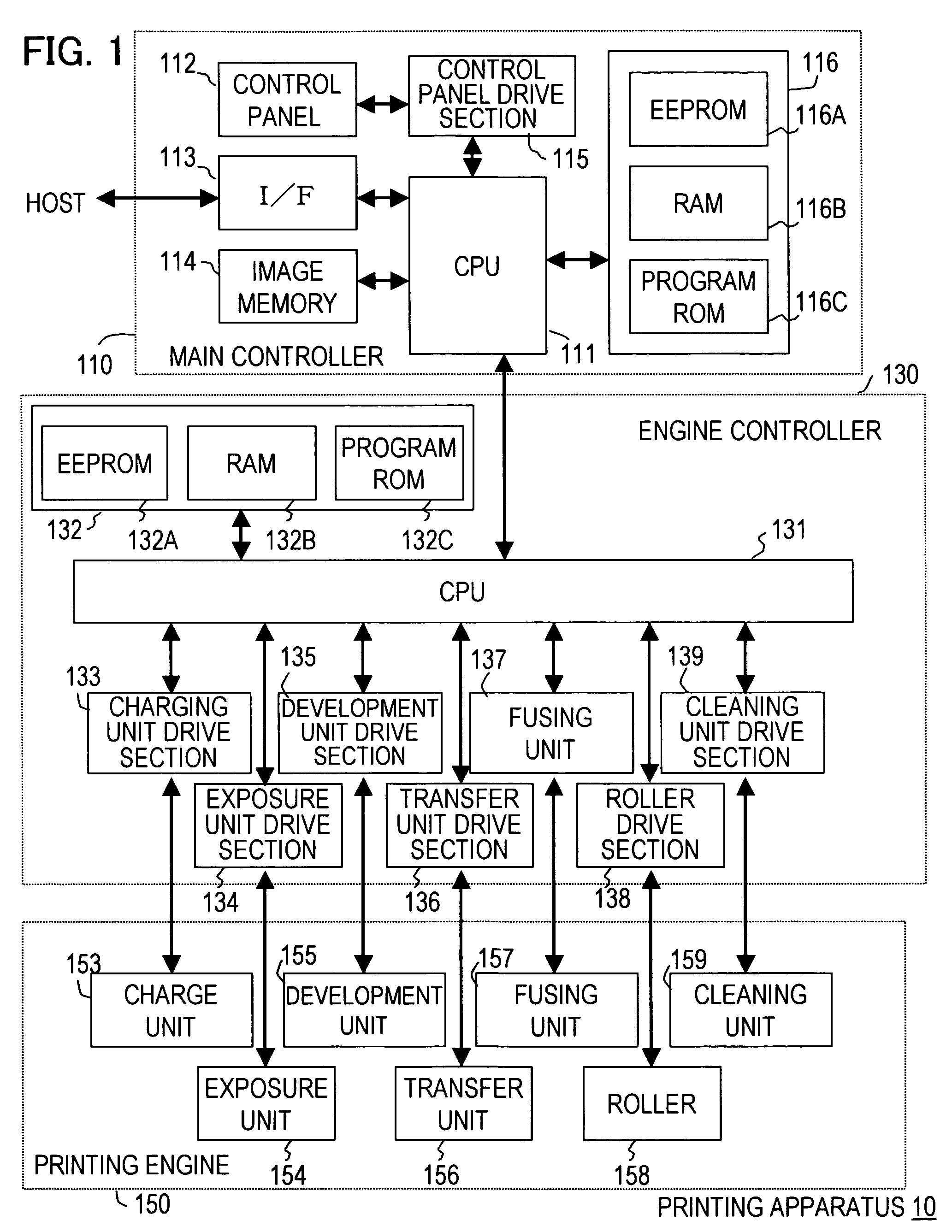 Printing apparatus with component information fault protection