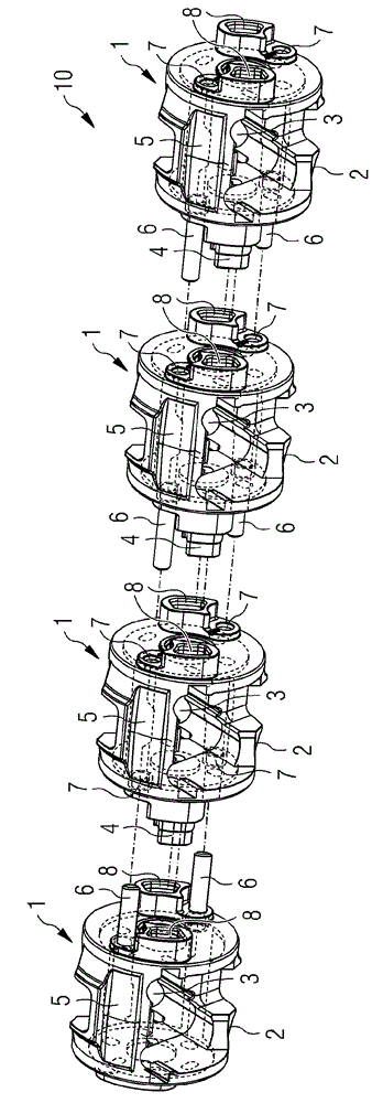 Rotor shaft module, rotor shaft, compact circuit breaker and method for producing rotor shaft module