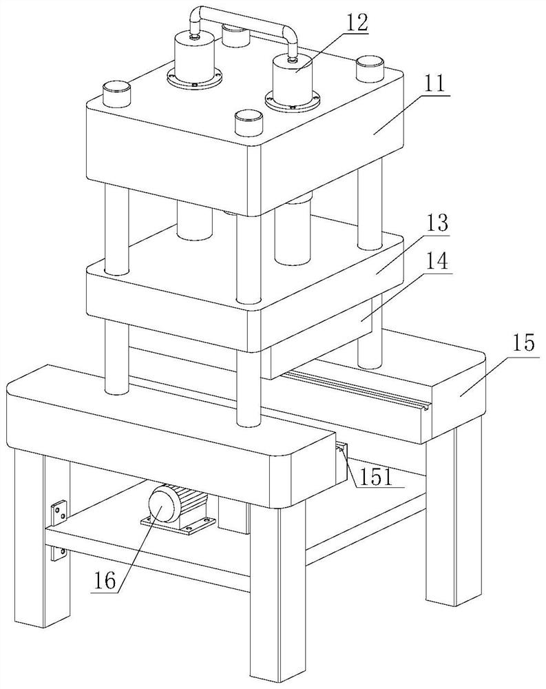 A heat-pressing mechanism for brake pads with heat dissipation and drainage grooves and its implementation method