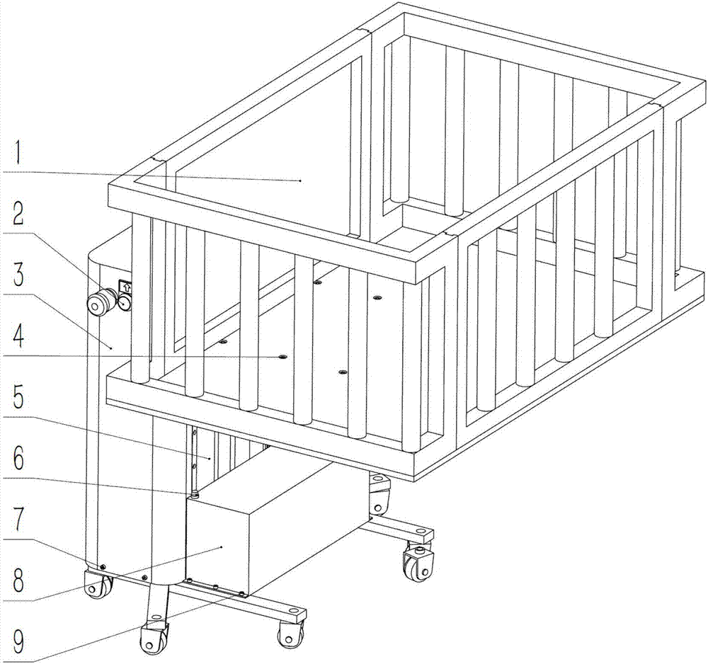 Electric lifting crib with self-locking protection function