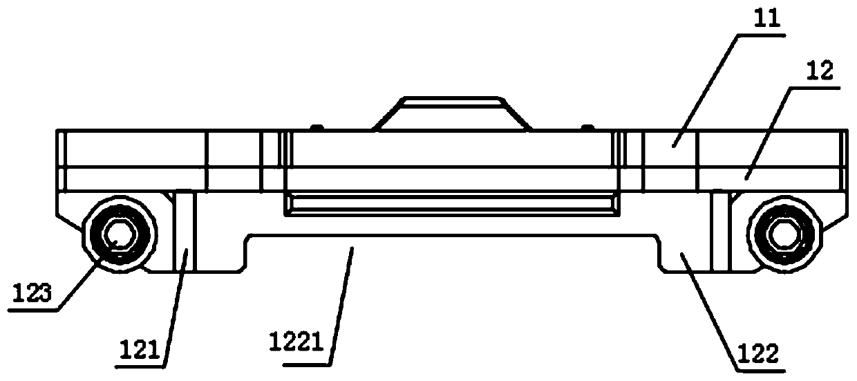 Clamping and pushing tool for lengthening AGV loading vehicle