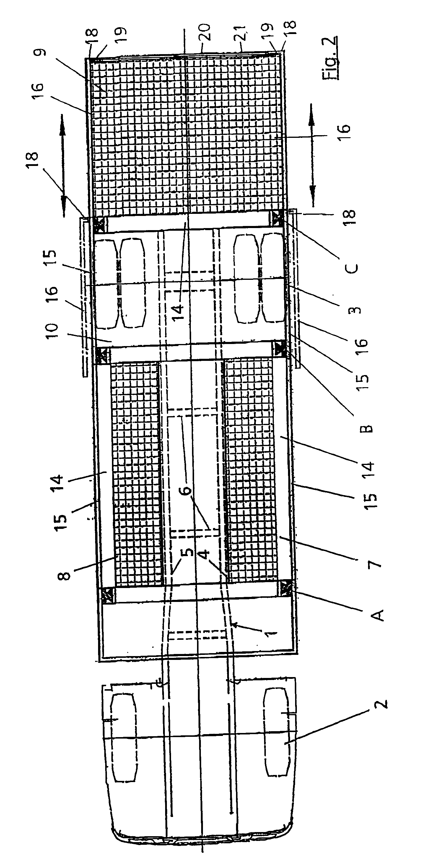 Vehicle with loading boxes or loading surfaces