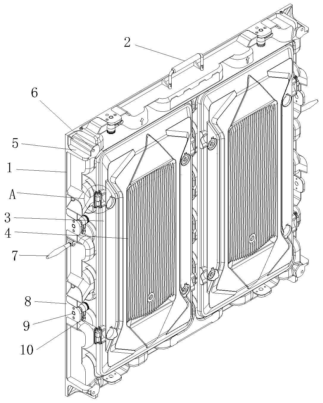 Magnesium alloy die-casting box with high heat dissipation efficiency