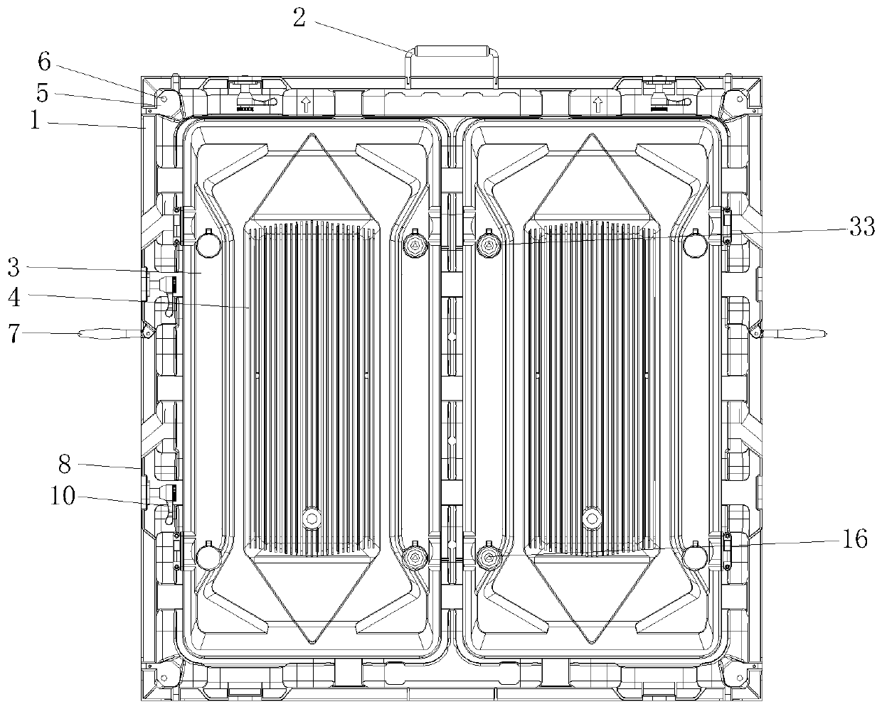 Magnesium alloy die-casting box with high heat dissipation efficiency