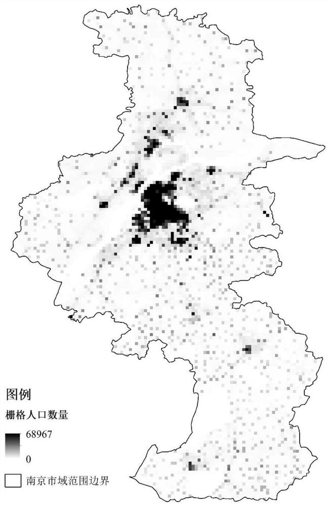 Urban main and auxiliary center boundary identification method based on population raster data
