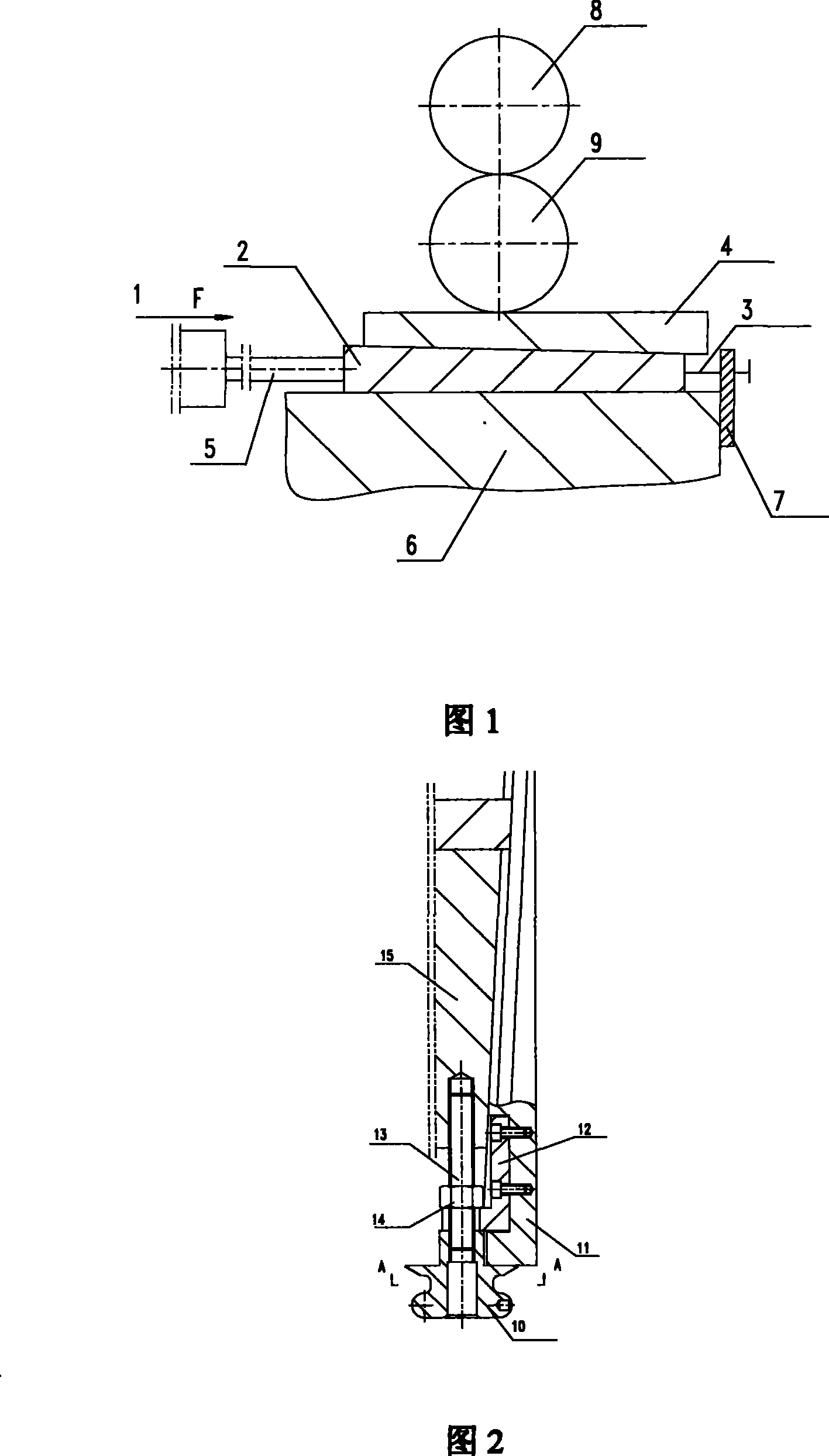 Rolling-mill preloading interference acute blade rolling method and special device thereof