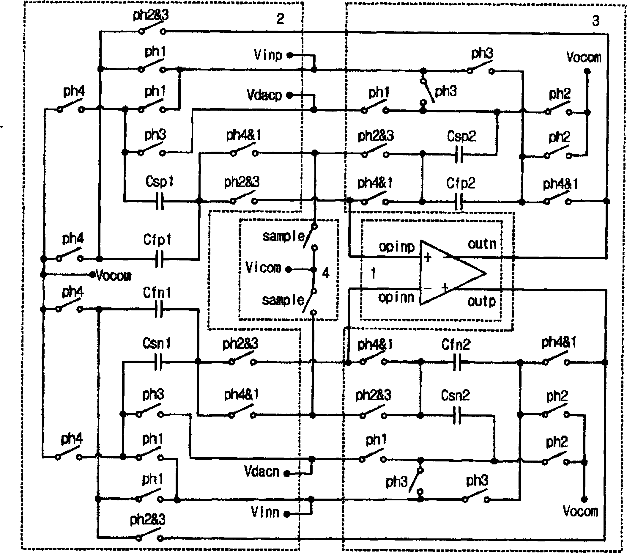 Front-end sampling hold and margin amplification circuit of analog-to-digital converter