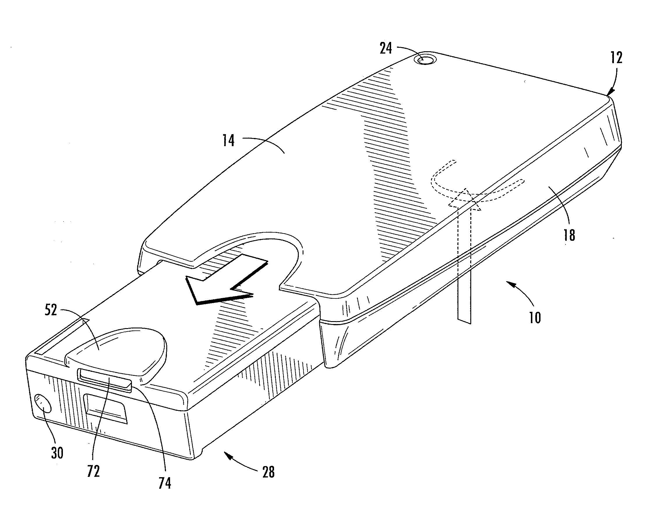 Dispensing container for metered dispensing of product