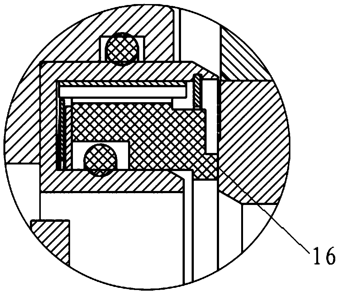 An end face sealing structure of a fuel pump shaft tail