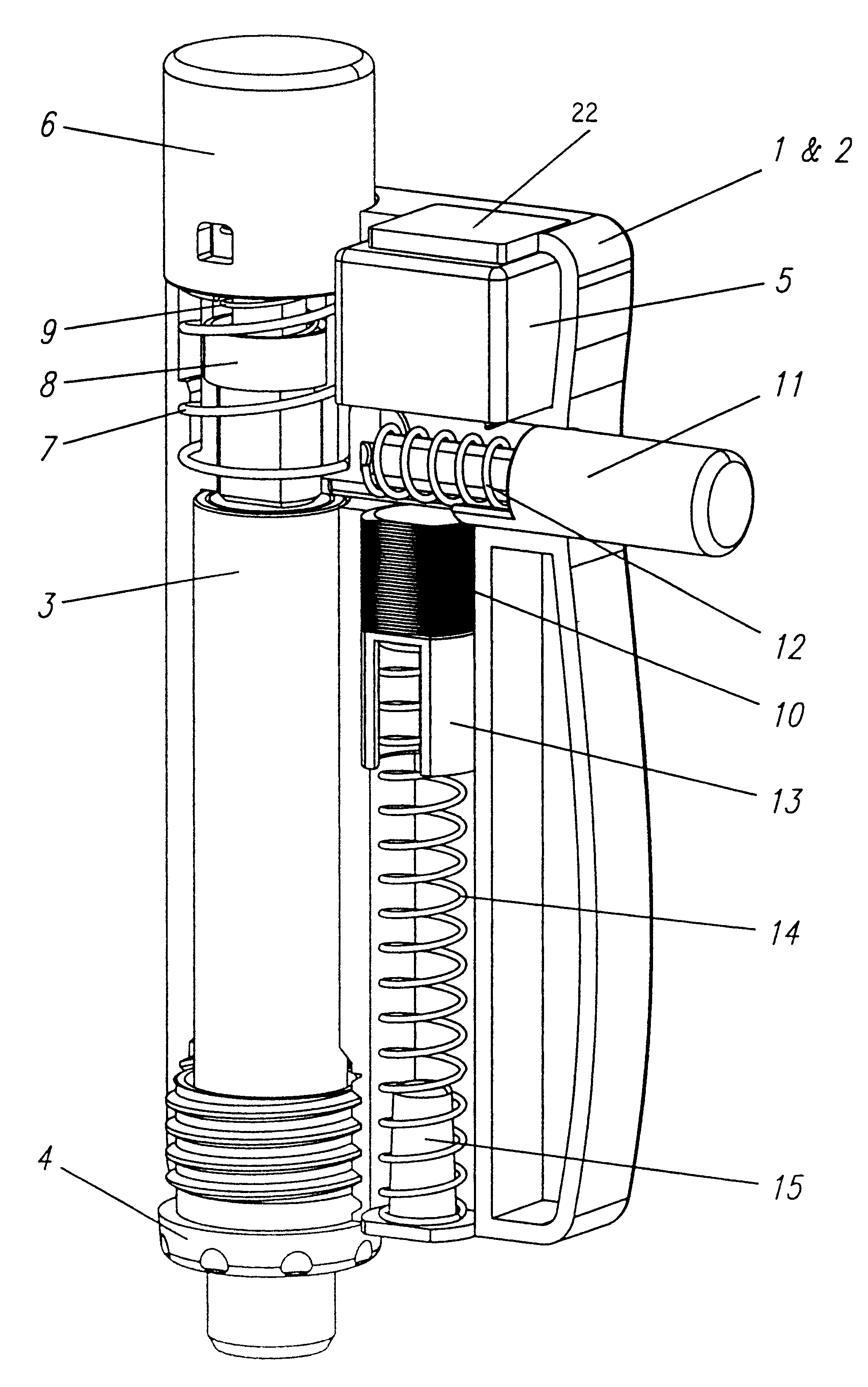 Device for administering an injectable product in doses