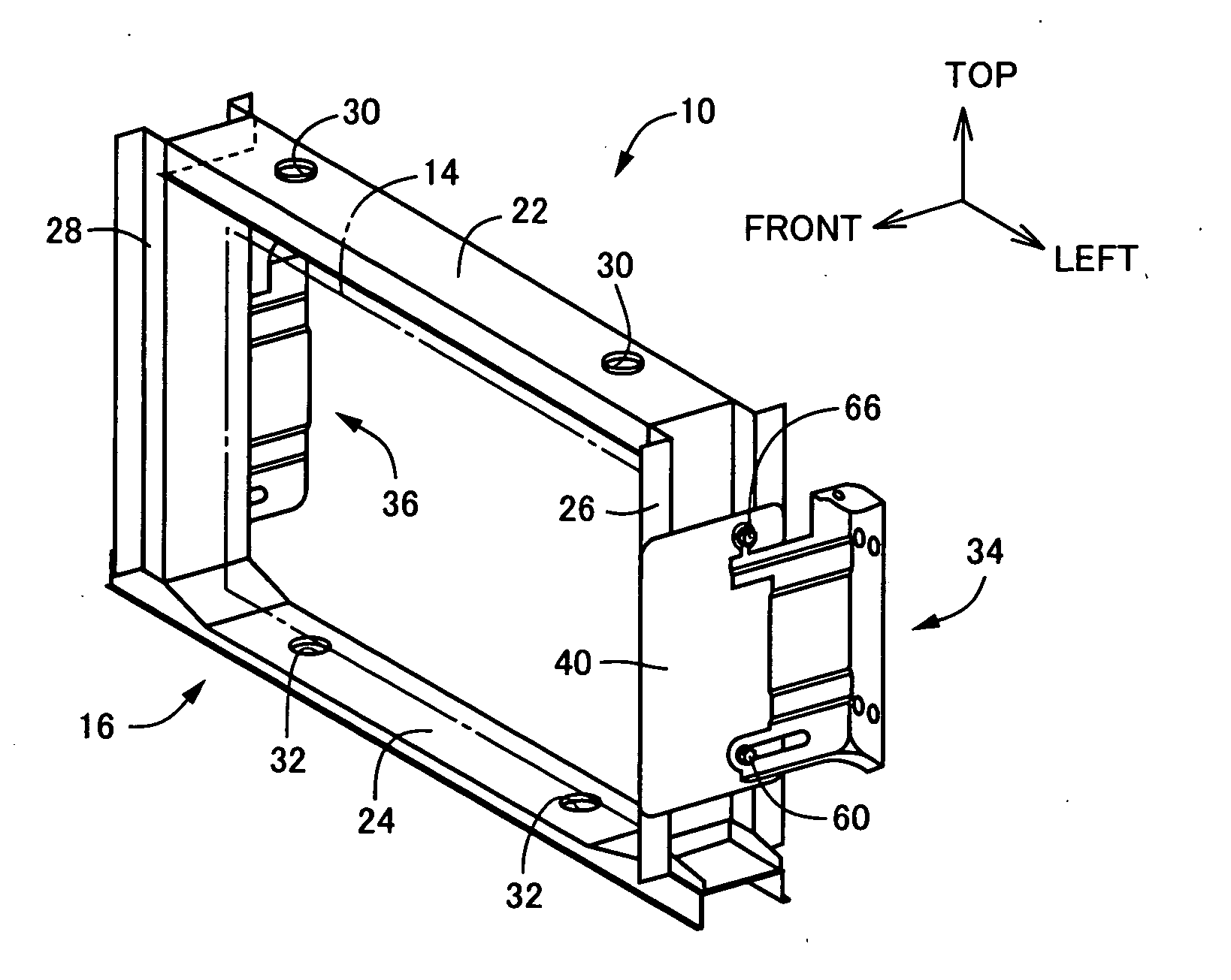 Support structure for cooling unit for vehicle