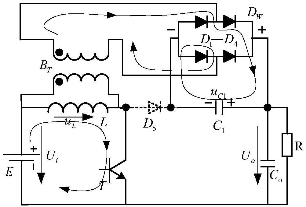 High-gain DC voltage boost conversion circuit