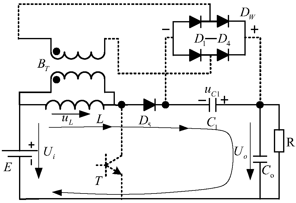 High-gain DC voltage boost conversion circuit