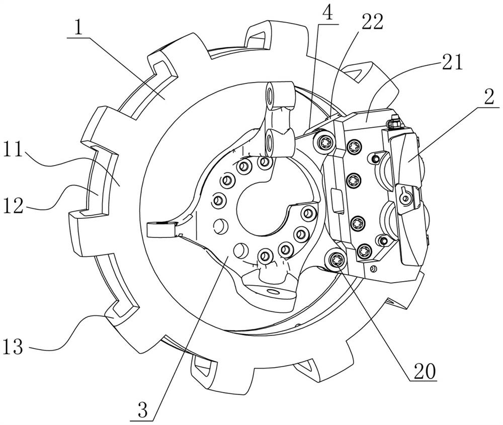 A brake assembly suitable for hub motors